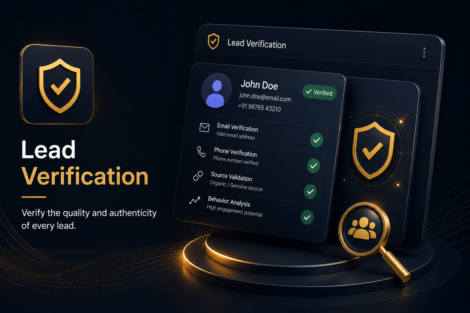 Illustrative lead quality interface